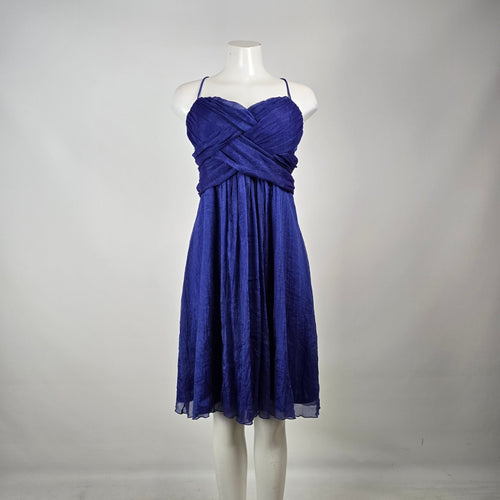 Jessica Purple Ruched Chiffon Cocktail Dress Size 14
