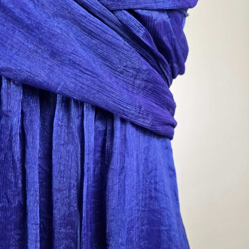 Jessica Purple Ruched Chiffon Cocktail Dress Size 14