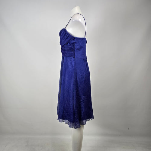Jessica Purple Ruched Chiffon Cocktail Dress Size 14