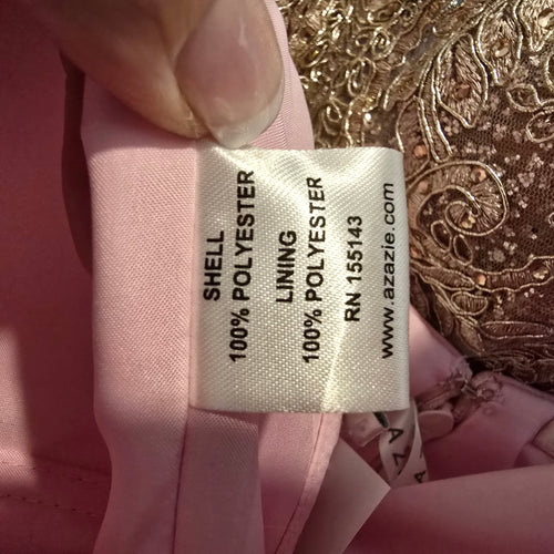 Azazie Pink Strapless High Low Chiffon Dress Size S/M