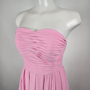 Azazie Pink Strapless High Low Chiffon Dress Size S/M