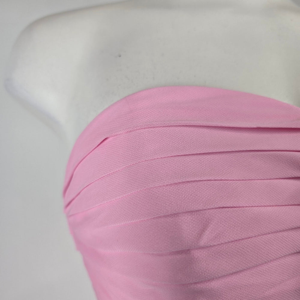 Azazie Pink Strapless High Low Chiffon Dress Size S/M