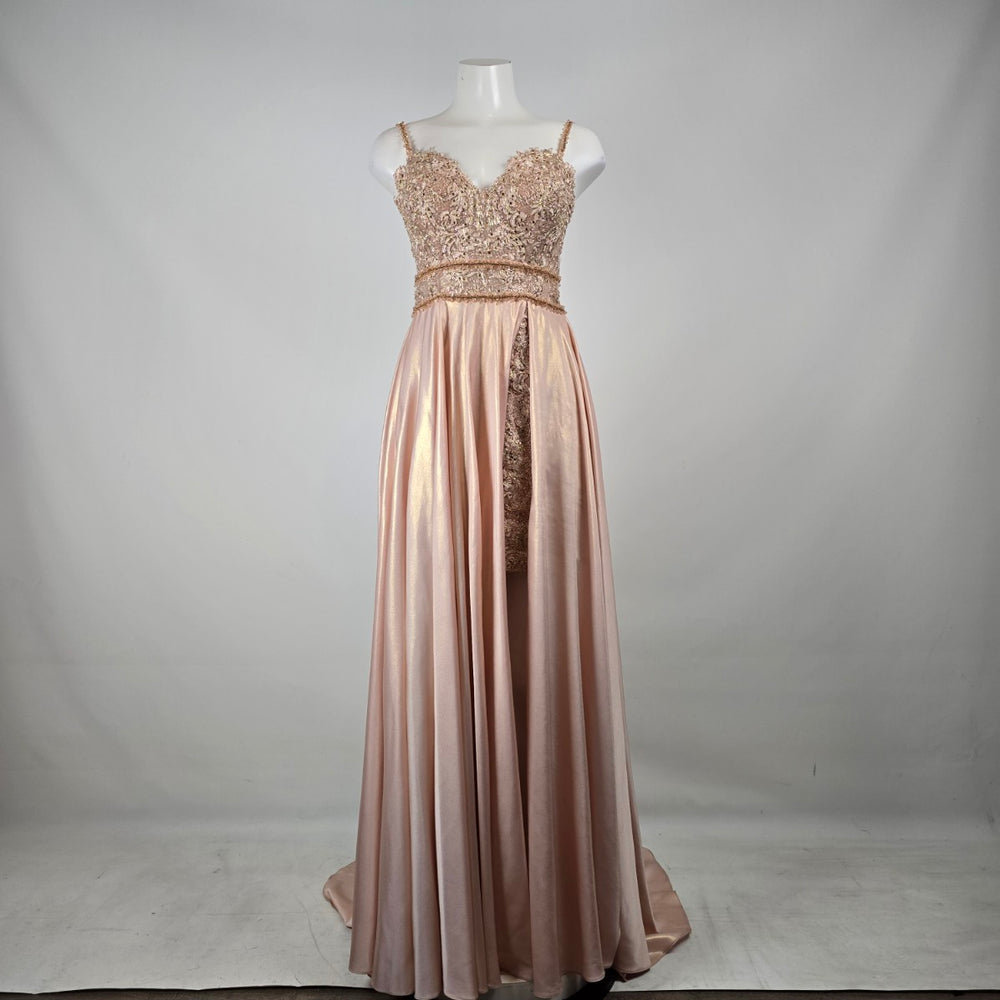 Morilee Madeline Gardner Blush Beaded Formal Gown Size 10