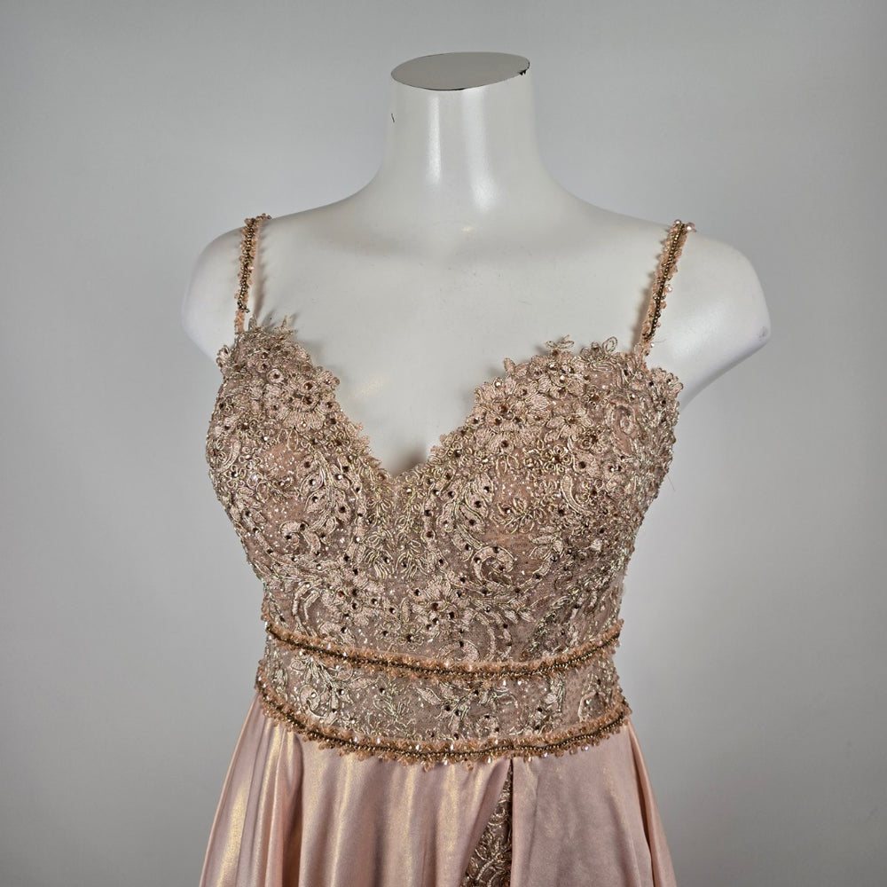Morilee Madeline Gardner Blush Beaded Formal Gown Size 10