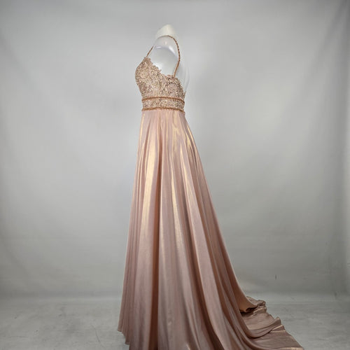 Morilee Madeline Gardner Blush Beaded Formal Gown Size 10