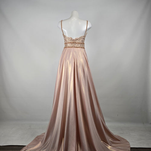Morilee Madeline Gardner Blush Beaded Formal Gown Size 10
