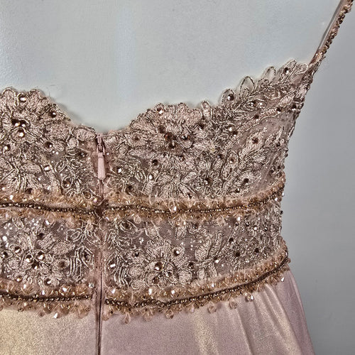 Morilee Madeline Gardner Blush Beaded Formal Gown Size 10