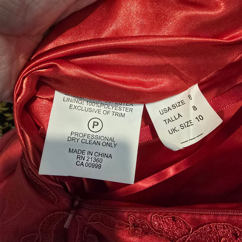 Morilee Madeline Gardner Red Lace Ball Gown Formal Dress Size 8