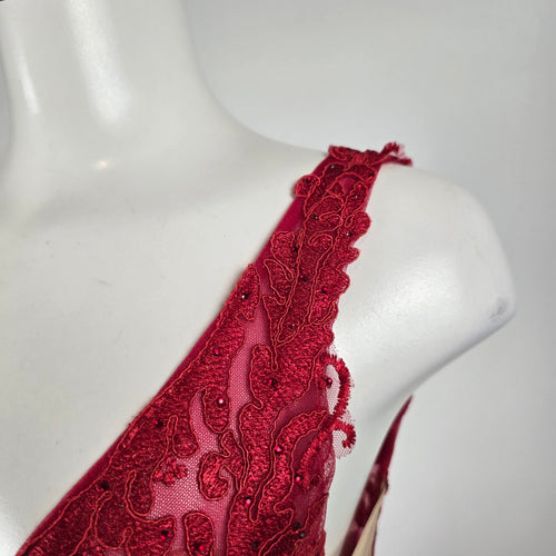 Morilee Madeline Gardner Red Lace Ball Gown Formal Dress Size 8