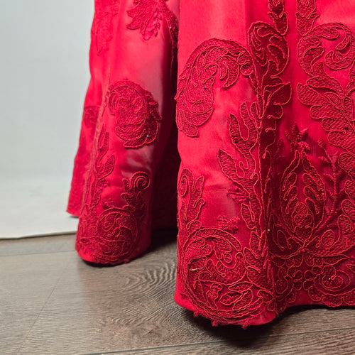 Morilee Madeline Gardner Red Lace Ball Gown Formal Dress Size 8