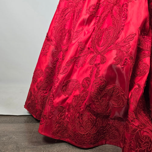 Morilee Madeline Gardner Red Lace Ball Gown Formal Dress Size 8