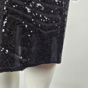ACEVOG Black Sequin Long Sleeve Party Dress Size XL