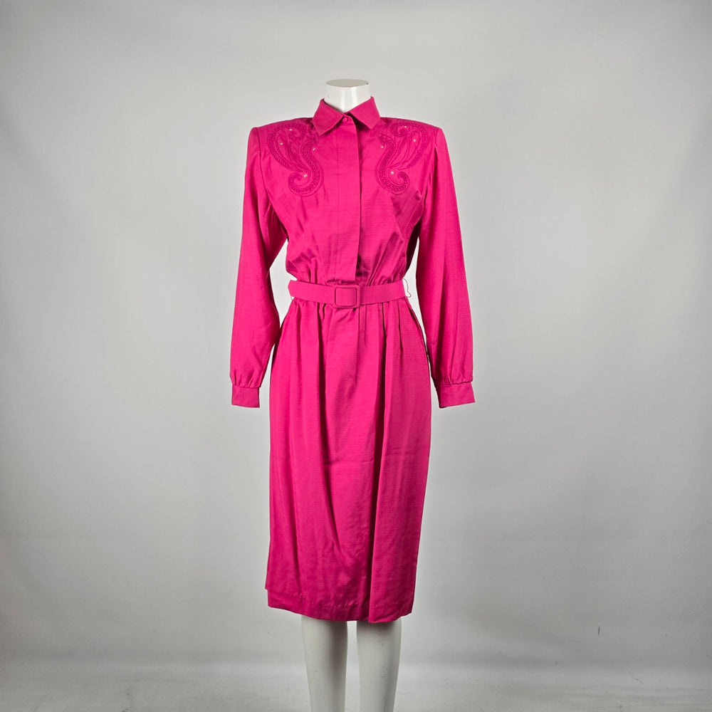 Vintage Pour Vous Harold Axler Fuchsia Belted Dress