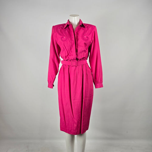 Vintage Pour Vous Harold Axler Fuchsia Belted Dress