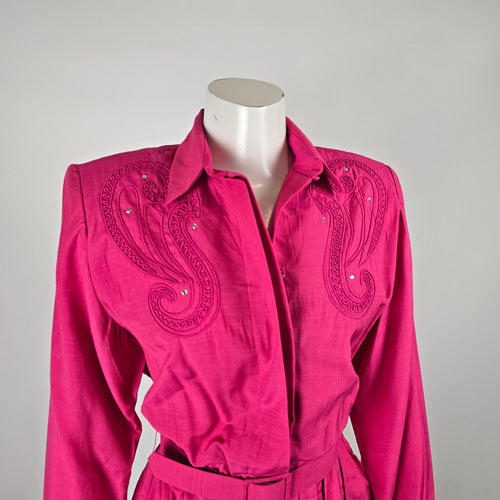 Vintage Pour Vous Harold Axler Fuchsia Belted Dress