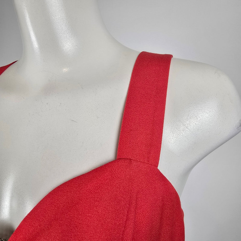 Vintage Lori Ann Montreal Red Rhinestone Cocktail Dress Size 8