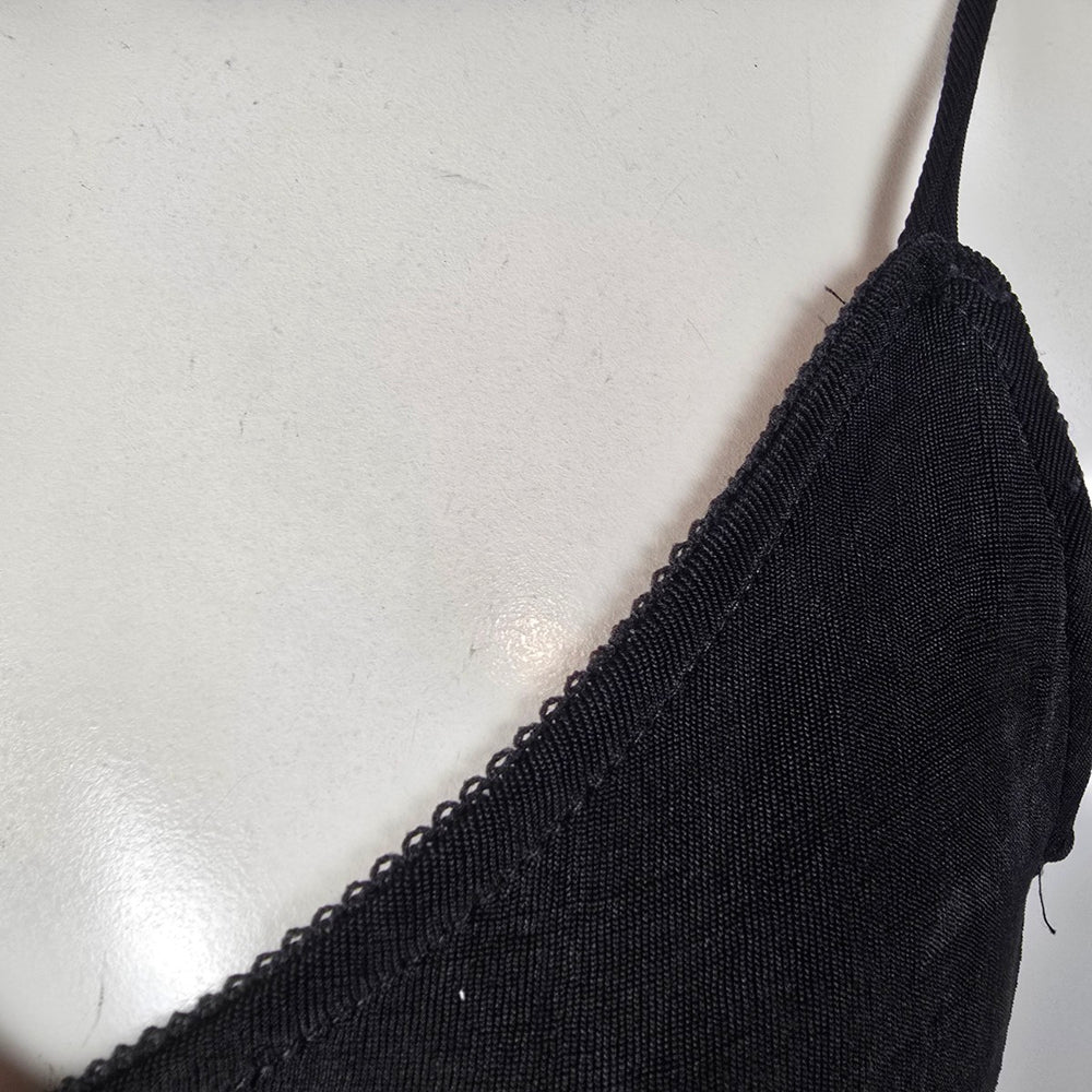 Moda International Black Slinky Jersey Slip Dress XS/S