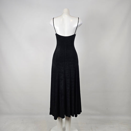 Moda International Black Slinky Jersey Slip Dress XS/S