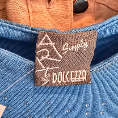 Dolcezza Simply Art Blue Art Print Dress Size S