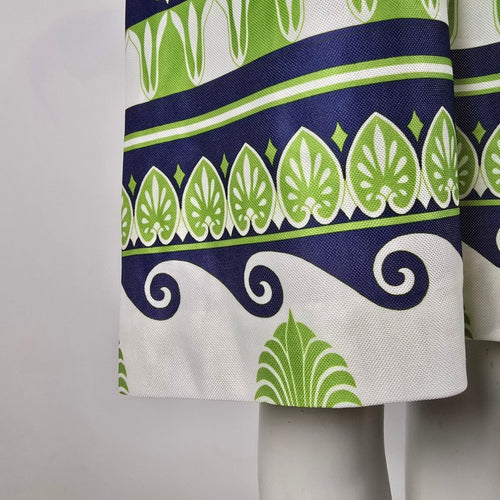 Vintage Leo-Danal Green Navy Mod Zip Front Dress Size M/L