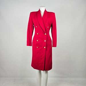 Vintage Classiques for Koret Red Wool Coat Dress Size 6
