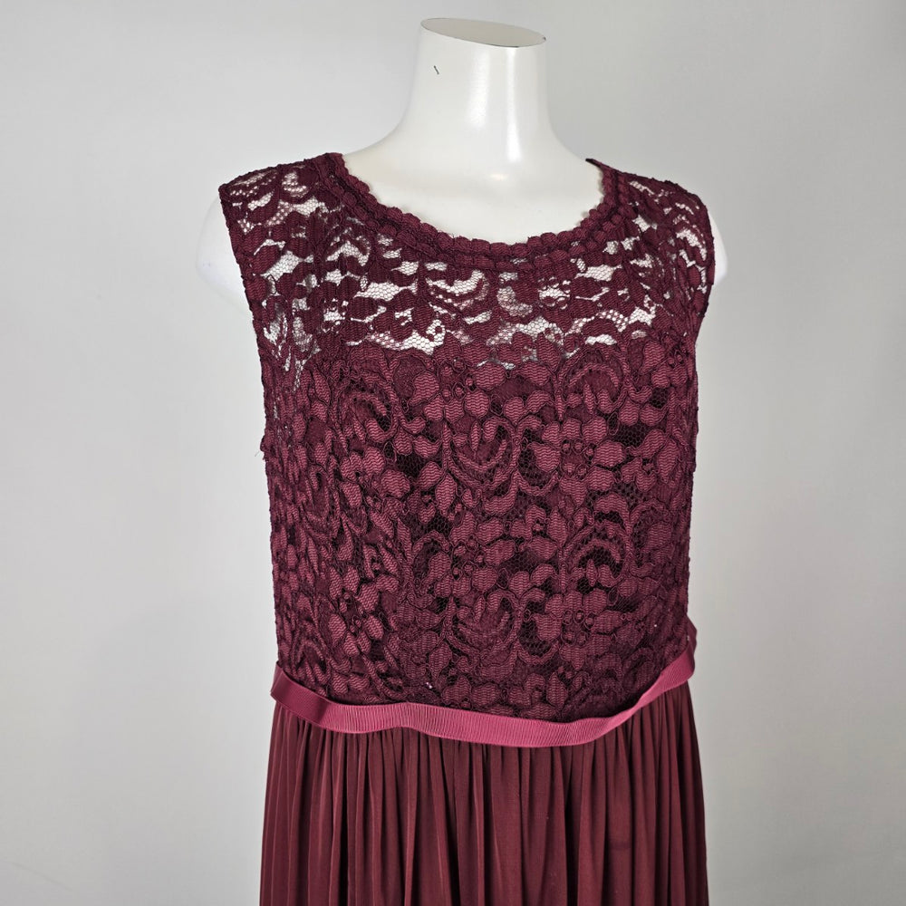 David’s Bridal Burgundy Lace Bodice Formal Gown Size 20