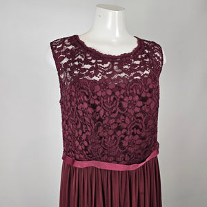 David’s Bridal Burgundy Lace Bodice Formal Gown Size 20