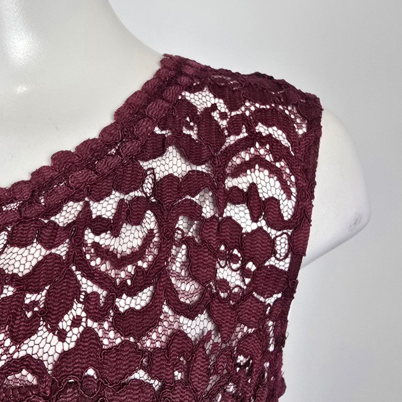David’s Bridal Burgundy Lace Bodice Formal Gown Size 20