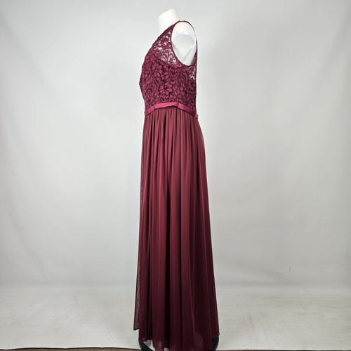 David’s Bridal Burgundy Lace Bodice Formal Gown Size 20