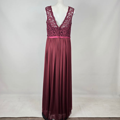 David’s Bridal Burgundy Lace Bodice Formal Gown Size 20