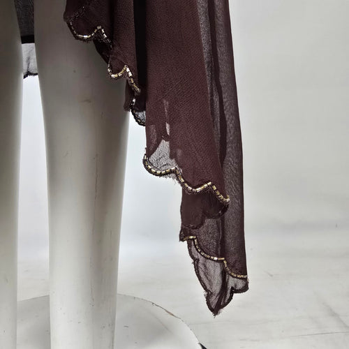 Raindrops Brown Gold Beaded Sequin Dress Size M