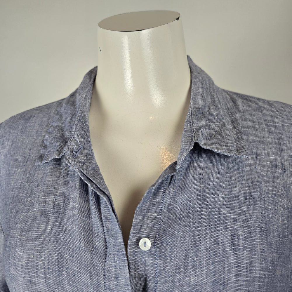 Saks Fifth Avenue Blue Belted Shirt Dress Size XL