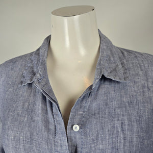 Saks Fifth Avenue Blue Belted Shirt Dress Size XL