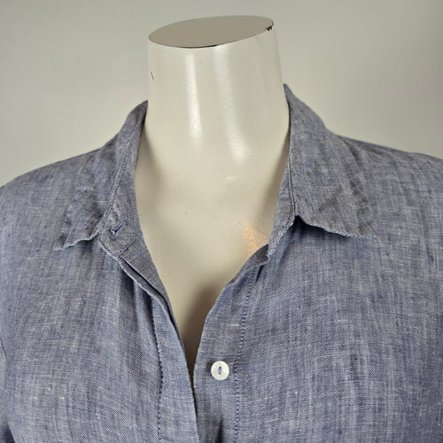 Saks Fifth Avenue Blue Belted Shirt Dress Size XL