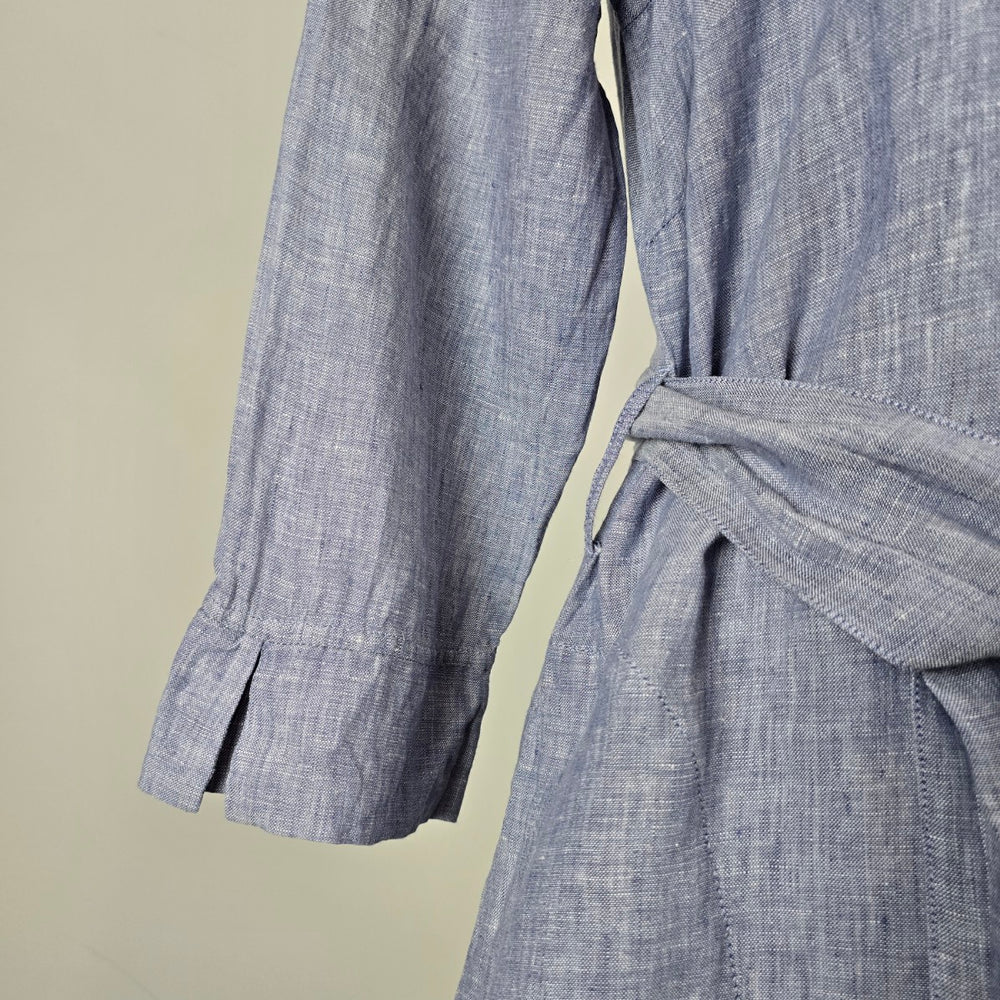 Saks Fifth Avenue Blue Belted Shirt Dress Size XL