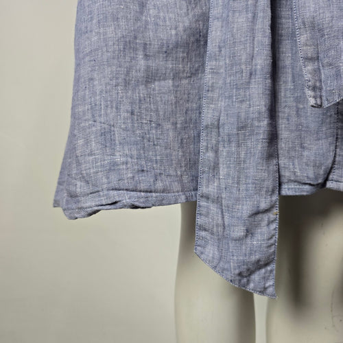 Saks Fifth Avenue Blue Belted Shirt Dress Size XL