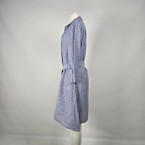 Saks Fifth Avenue Blue Belted Shirt Dress Size XL