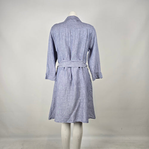 Saks Fifth Avenue Blue Belted Shirt Dress Size XL