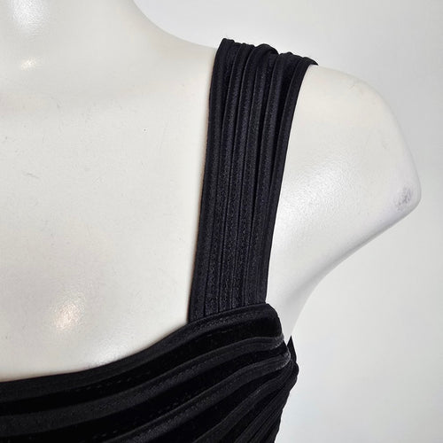 Holt Renfrew Black Velvet Satin Formal Gown Size 10