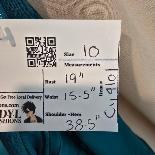 Maggy London for Melanie Lyne Teal Satin Cocktail Dress Size 10