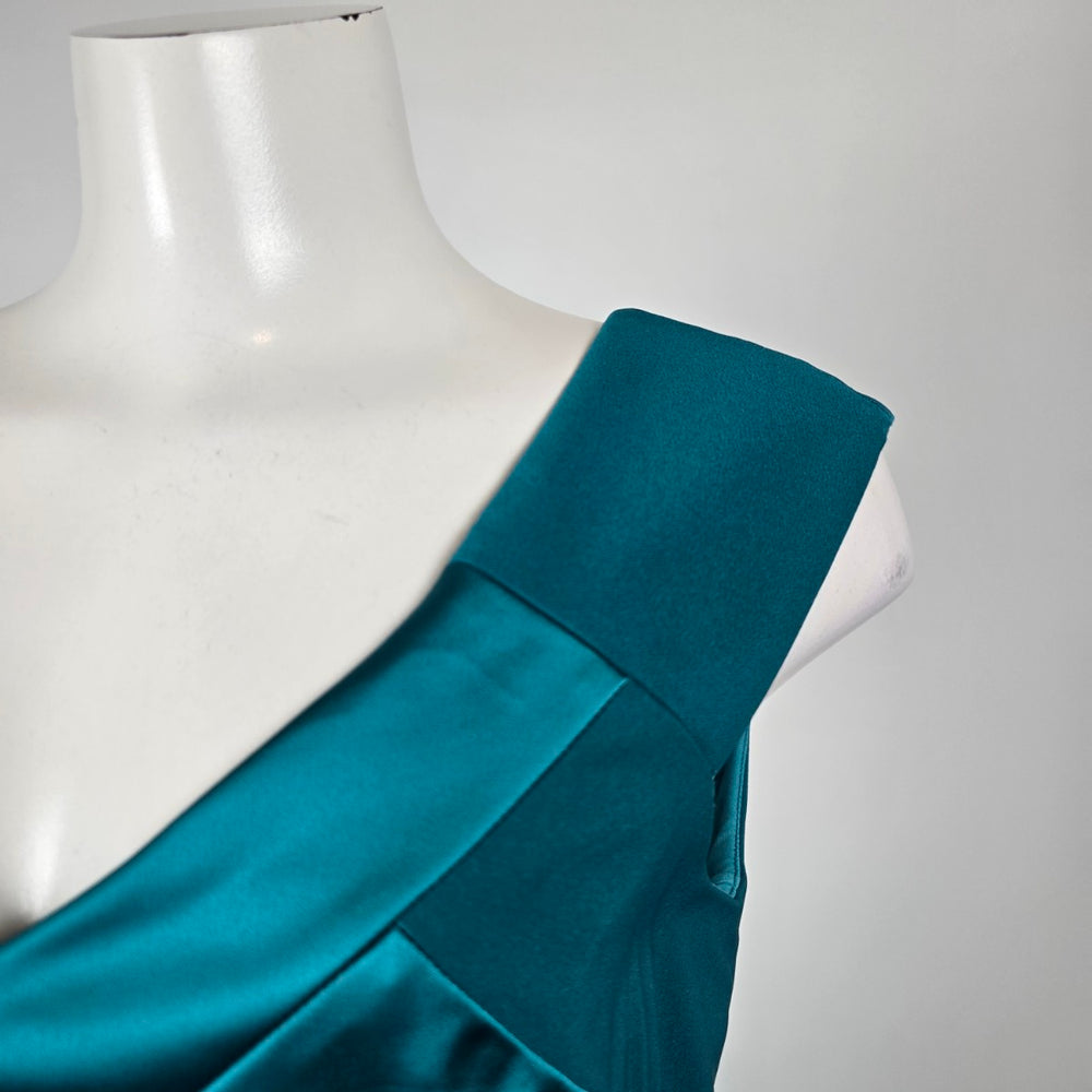 Maggy London for Melanie Lyne Teal Satin Cocktail Dress Size 10