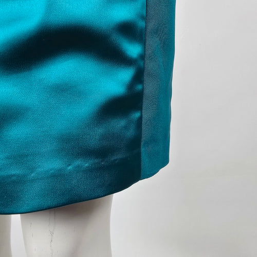 Maggy London for Melanie Lyne Teal Satin Cocktail Dress Size 10