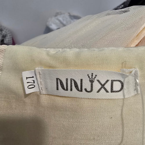 NNJXD Cream Tulle Embroidered Special Occasion Dress Size XS