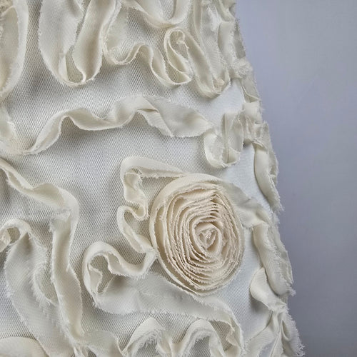 Classics Collection Ivory Rosette Formal Gown Size M/L