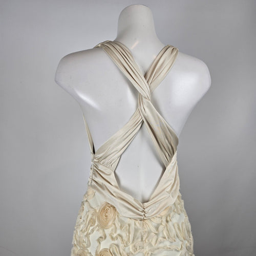 Classics Collection Ivory Rosette Formal Gown Size M/L