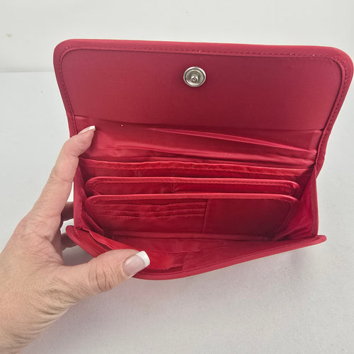 Lug Red Quilted Nylon Wallet Organizer Clutch