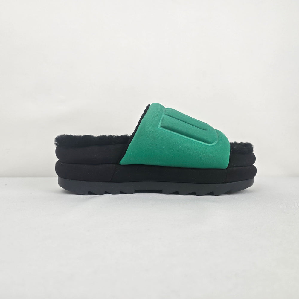 UGG Maxi Graphic Slide Black Emerald Green Women’s Size 11