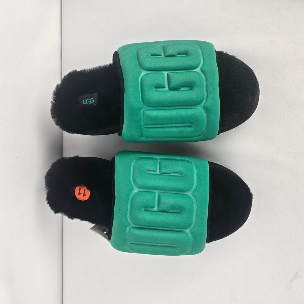 UGG Maxi Graphic Slide Black Emerald Green Women’s Size 11