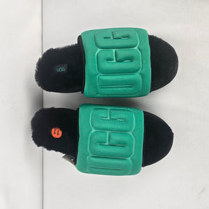 UGG Maxi Graphic Slide Black Emerald Green Women’s Size 11