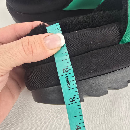 UGG Maxi Graphic Slide Black Emerald Green Women’s Size 11